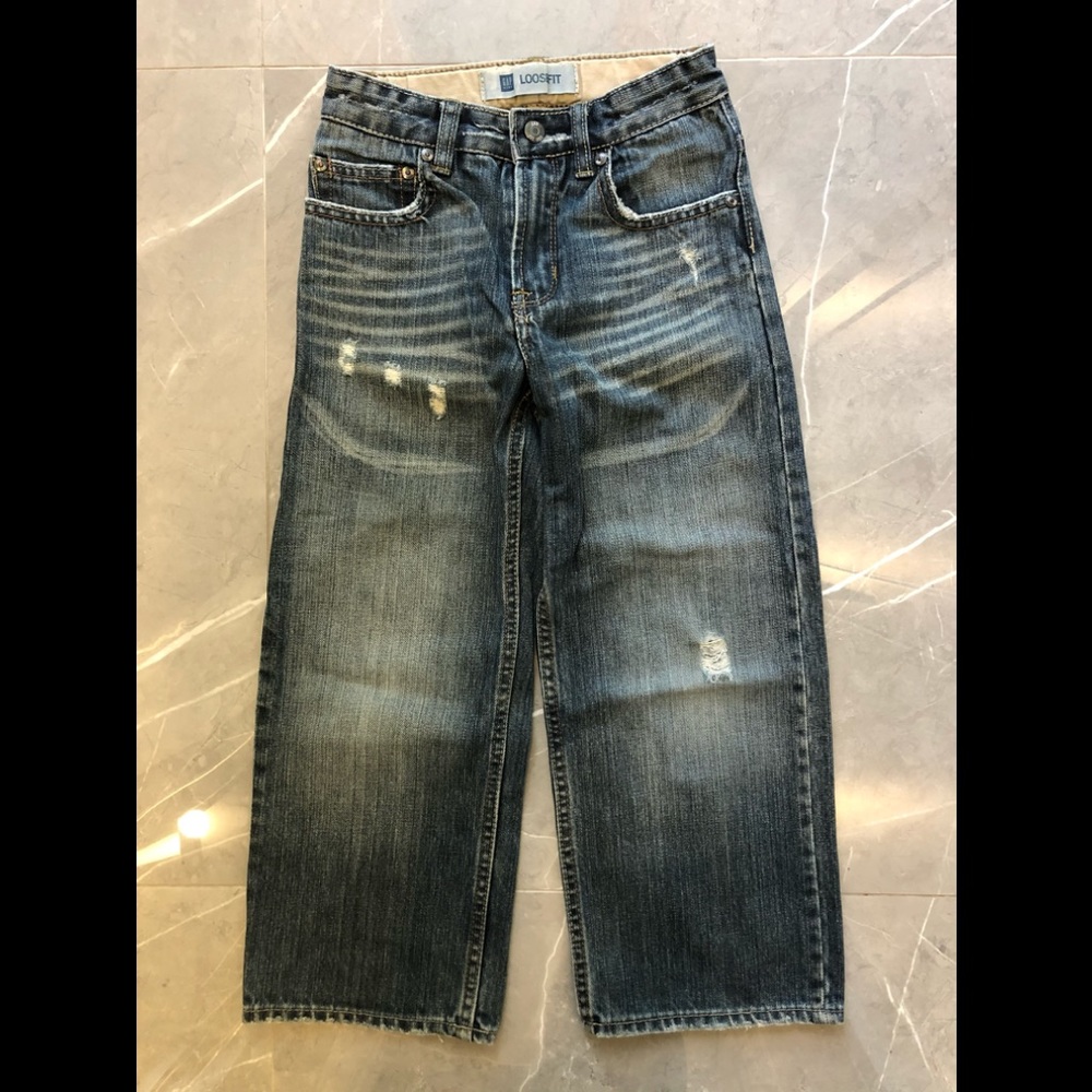 Gap Kids, boy’s distressed jeans, Loose Fit - Picture 1 of 8